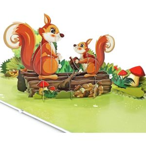Chipmunk-Carte pop-up pour la fête des mères,carte fete des meres,carte de v?ux d'anniversaire 3D,carte de fête des mères pour femme,maman,épouse,grand-mère,fille (Tamia) - Neuf