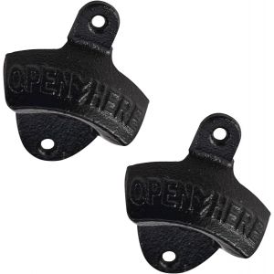 Letnerny-Lot De 2 D&eacute;capsuleurs Muraux En Fonte Vintage Rustique Avec Vis | Indispensable Pour Bar, Cuisine, Cuisine Ext&eacute;rieure Et Bar De Jardin - Neuf