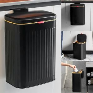 Poubelle &Agrave; Compost De Cuisine Suspendue De 8 Litres, Petite Poubelle Avec Seau Int&eacute;rieur Amovible Pour Placard/Comptoir/Salle De Bain/Camping/Bureau/Camping (Noir, 8 Litres) - Neuf