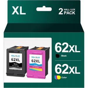 62Xl Cartouches D'Encre Remplacement Pour Hp 62 62Xl 62 Xl Pour Hp Envy 5540 5640 5642 5644 5646 7640 5660 7644 Pour Officejet 250 200 5740 5742 (Noir Couleur, 2-Pack) - Neuf