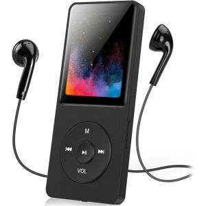 32Go Lecteur MP3 Bluetooth, Baladeur mp3 Sport Musique sans Perte HiFi Portable Haut-Parleur HD Int&eacute;gr&eacute;, Vid&eacute;o, Enregistrement Vocal, Radio FM-Carte TF Extensible &agrave; 128 Go - Neuf