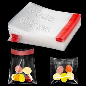 Mevronisshop-600 Pi&egrave;ces Sacs En Sachet Emballage Transparent Biscuit Petit Auto-Adh&eacute;sifs Sacs Sachet Cellophane Transparents 6 X 8 Cm Opp Emballage Pour Biscuits Bonbons Chocolat Bijoux Boucles D'ore - Neuf