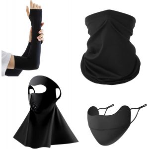 Asas-Cache Cou Tubulaire,Multifonction Bandanas,Anti-Solaire Cache Nez,Manchette Bras,Masque Solaire,Respirant Cache Cou Moto,Unisexe Tour De Cou Élastique,Masque De Protection Solaire Intégral Pour L'été - Neuf
