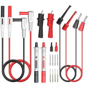 8 PCS Kit de fils de test multimètre,fils de multimètre numérique avec pinces crocodiles et pinces à crochet de test Minigrabber Sondes de test pour multimètre,voltmètre,pince multimètre - Neuf