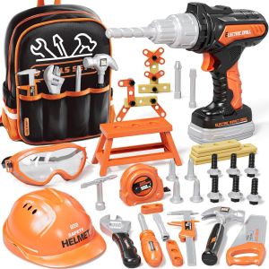 ERYI-Jouet Garcon 3 Ans, Boite A Outils Enfant Avec Perceuse Électrique, Sac À Outils Enfants & Casque, Jouet Enfant 3 4 5 Ans Garcon - Neuf