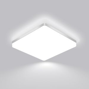 Kal-Led Plafonnier 30x30 Cm, 48w Blanc Froid 6500k, Plafonnier Led Plat Blanc, Ip54 Étanche, Économie D'énergie, Ultra-Fin, Pour Salle De Bain, Cuisine, Bureau, Couloir, Salon - Neuf