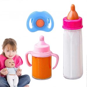 Bouteille De Bébé Pour Poupées En Plastique Et Suce Jouet Accessoires De Fuite De Lait Et Des Bouteilles De Jus Pour Les Âges 3+ - Neuf