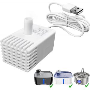 Pompe Pour Fontaine A Eau Chat, À Eau Électrique Avec Port Usb, Ultra Faible Bruit Faible Consommation D'énergie, Pompe Fontaine A Eau De Rechange - Neuf