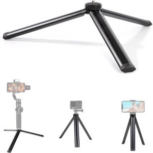 KALANKA-Mini Tr&eacute;pied Portable Trepied Smartphone Tripod Cam&eacute;ra en Alliage D'aluminium avec Vis 1/4" pour T&eacute;l&eacute;phone GoPro Appareil Photo Longueur 18cm Noir - Neuf