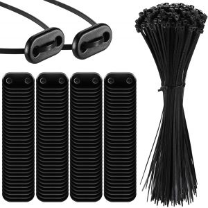 Subzonal-150 Ensemble Kit De Fixation Pour Brise-Vue Y Compris Les Attaches De C&acirc;ble Et Fixation Des Plaques De Montage Kit De Montage En Pvc Pour Tapis D'intimit&eacute; Cl&ocirc;tures De Jardin(Noir) - Neuf