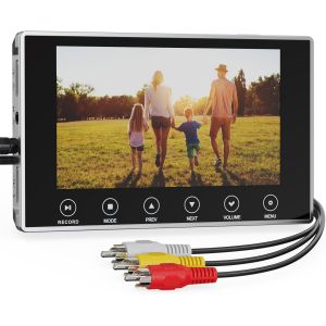 VornixorSarlshop-Convertisseur VHS vers Num&eacute;rique 3.0, 4K 5"" Grand &eacute;cran Magnetoscope VHS Video avec T&eacute;l&eacute;commande, Convertit VHS, VCR, DVR, DVD, Hi8, DV, Cam&eacute;scope, Cassette en Num&eacute;rique - Neuf