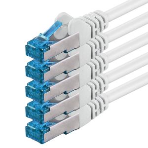 Câble Réseau Cat6A Cat6 Cat6 10 Gbit/S 3 M | Blanc - 5 Pièces | Cat 6A | S-Ftp | Double Blindage[BLE7110735] - Neuf
