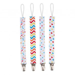 Lot De 4 Attache-Tetines En Coton Pour Bebe (1) - Neuf