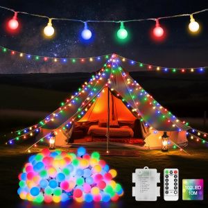 Guirlande Lumineuse 10 M Avec 100 Led Pour Int&eacute;rieur Avec T&eacute;l&eacute;commande 8 Modes Fonctionnement &Agrave; Piles Pour Chambre &Agrave; Coucher, No&euml;l, Dortoir, Mariage, D&eacute;coration Ext&eacute;rieure Multicolore - Neuf