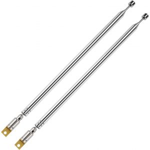 KYAOAYO-2 Pièces 100Cm 7 Sections Antenne Télescopique, Antenne Télescopique Portable Fm, Antennes Radio Fm Télescopiques Portables, Pour Tv Dab Am/Fm Réception Stéréo - Neuf