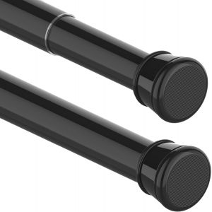 Tringle à rideau de douche télescopique sans perçage pour armoires,salle de bain,penderie,115-255 cm (1 pièce),noir (diamètre 25 mm) - Neuf