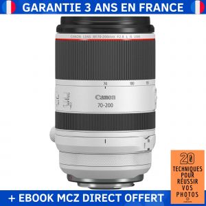Canon RF 70-200mm F2.8L IS USM + Ebook '20 Techniques pour R&eacute;ussir vos Photos' - Objectif Canon RF - Neuf