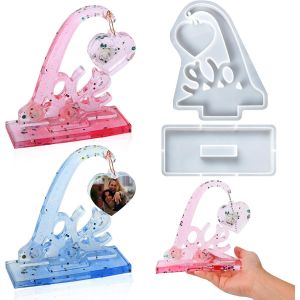 Lot De 2 Moules En Silicone En Forme De C?ur 3d En R&eacute;sine &Eacute;poxy - Cadre Photo En R&eacute;sine &Eacute;poxy - Moules En Silicone - C?urs - Moule En Silicone En Forme De C?ur - R&eacute;sine &Eacute;poxy Pour Cadre Photo - Neuf