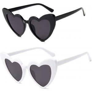 Ershi-Lunettes Soleil Fête En Forme De C?ur, Lot 2 Lunettes Soleil En Forme C?ur Avec Protection Solaire Uv400,Protection Uv,Lunet[8 - Neuf