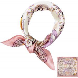 Foulard Carré En 100% Soie De Mûrier, 53 X 53cm Petit Chaude Léger Écharpe Bandana En Satin Pour Femmes.[G116] - Neuf