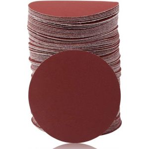 Lot de 100 disques abrasifs auto-agrippants 7,6 cm Grain 600 pour perceuse à bois,meuleuse,outils rotatifs sans trou - Neuf