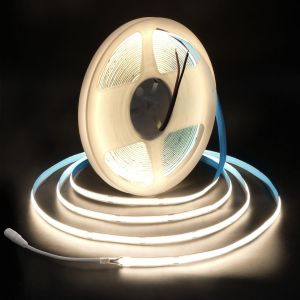 Bande Led Cob 24 V Blanc Naturel 10 M Led Autocollante 4000 K 320 Led/M Non Étanche Ip30 Pour Bricolage Éclairage Intérieur Décoration De La Maison (Sans Alimentation Ni Variateur) - Neuf