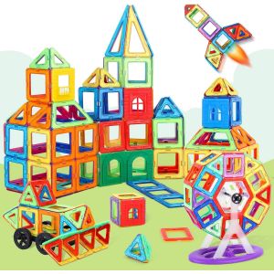 ERYI-Construction Magnetique, Jouet Pour Fille Garcon Enfant Blocs De Construction Magnétiques Enfants Educatif Jeux Cadeaux Enfants À Partir De 3 4 5 6 7 8 Ans - Neuf