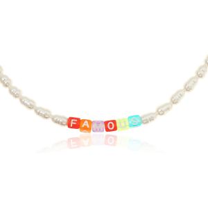 Kal-Collier Ras Du Cou Design Avec Perles D'eau Douce Et Émoticônes Souriantes U2013 Collier De Perles Unisexe U2013 Collier De Perles U2013 Étanche & Réglable U2013 Bijou De Plage Et De Festival - Neuf