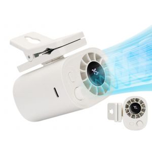 Ventilateur &agrave; pince avec affichage LED et 100 vitesses pour le camping - Neuf