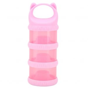 Boite De Rangement Portable A Trois Niveaux Pour Lait En Poudre Pour Bebe, Rose - Neuf