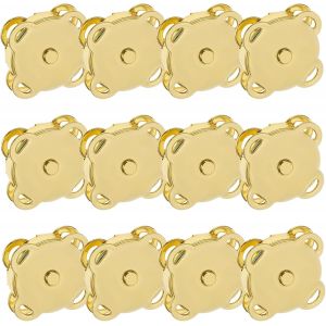 Mevronisshop-Lot De 12 Boutons Magn&eacute;tiques En M&eacute;tal De 14 Mm - Pour Couture, Coupe-Vent, Manteaux, Vestes, Sacs, Sacs &Agrave; Main, V&ecirc;tements - Dor&eacute; - Neuf