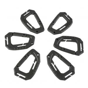 Lot De 6 Mousquetons D'escalade En Plastique De Type D, Crochets De Suspension (Vert Armee) - Neuf