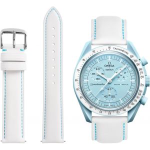 Kal-Bracelet Omega X Swatch Moonswatch U2013 Cuir Bracelet De Moonwatch Montre Homme Femme U2013 Dégagement Rapide Bracelet Pour Swatch Omega 20mm Remplacement - Neuf