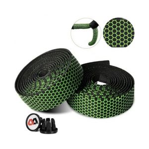 Ruban De Guidon De V&eacute;lo De Route Haut De Gamme &iquest; Poign&eacute;e En Li&egrave;ge Antid&eacute;rapante, Absorbant Les Chocs, Autocollant, Durable &iquest; Couleur Verte - Neuf