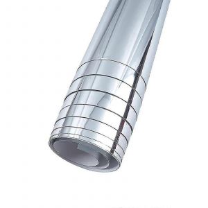 Feuille d'AlgMiroir auto-adh&eacute;sif en verre Rouleau de miroir flexible pour la d&eacute;coration murale de la maison / 50cm x 200cm - Neuf