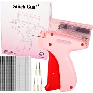 Yemaesre-Minipistolet À Point Rapide Pour Vêtements, Pistolet À Couture Rapide Portable Avec 5 Aiguilles, 1000 Noires Et 1000 Micro Attaches Blanches De 5 Mm - Neuf