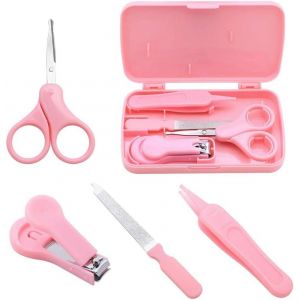 Soins Des Ongles Pour Bébé, Ensemble Rose 4 En 1 : Coupe-Ongles, Ciseaux À Ongles, Lime À Ongles, Pince À Épiler ¿ Soins Pour Nouveau-Nés, Bébés Et Enfants - Neuf