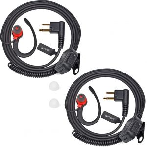 Lot de 2 écouteurs de sécurité pour Talkie-walkie 2 Broches en Forme de G avec Micro PTT antibruit et écouteurs pour Radio 2 Voies Motorola CP040 DP1400 CP200 XT420 XT460 PD405 PD505 TC620 - Neuf