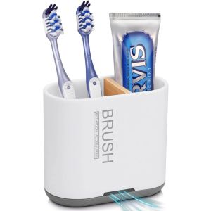 KALANKA-Porte Brosses &agrave; Dents Electrique, Support Brosse a Dent, D&eacute;tachable pour la Porte Brosse &agrave; Dents Electrique avec Drainage pour la Famille, Les Enfants (White, Medium) - Neuf