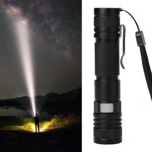 HJLIAN Mini lampe de poche LED portable, rechargeable et zoomable, 5 modes, 800 lm - Neuf