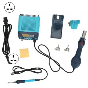 XYONG Kit de station de soudage 2 en 1 reglable, kit de reparation et de dessoudage, prise 220 V (UK) - Neuf