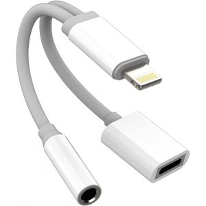 Thef-Chargeur Rapide Pour Iphone (2 En 1) Aux 3,5 Mm Casque Vers Lightning Jack Chargeur Rapide Splitter Pour Apple Mfi Câble De Charge Adaptateur Audio Accessoire Pour Iphone 14 13 12 11 Pro Max 8 7 - Neuf