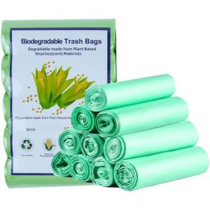 KALANKA-100 sacs poubelle biodégradables 15L,Sacs poubelle pour bac à compost 5 rouleaux 100 sacs poubelle alimentaires de cuisine biodégradables et sacs poubelle biodégradables pour la cuisine - Neuf