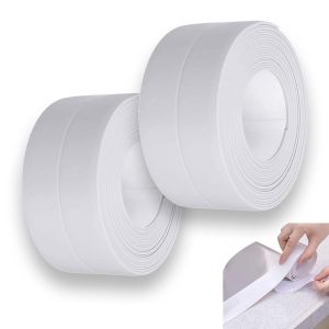 2 Pièces Ruban d'étanchéité auto-adhésif(Blanc), ruban imperméable, ruban d'étanchéité auto-adhésif, Ruban d'étanchéit,cuisine, salle de bain toilettes baignoire ruban d'étanchéité pour joint d'écart - Neuf