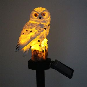 Lampe Solaire De Jardin À Led (Blanche) En Forme De Hibou, Imperméable, Éclairage D'extérieur Décoratif, Veilleuse Pour La Maison Et Le Jardin - Neuf