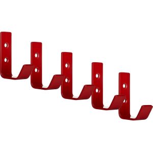 5 X Crochet À Vêtements Loxten 60 X 20 X 45 Mm Rouge Signal Crochet De Vestiaire En Acier Inoxydable Épaisseur De Matériau De 3 Mm Crochet Pour Vestes Avec Bords Arrondis - Neuf