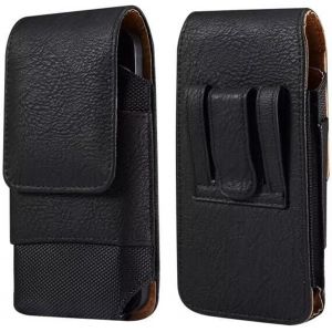 CAUC-&Eacute;tui de Ceinture pour T&eacute;l&eacute;phone Homme, Pochette Ceinture Cuir pour T&eacute;l&eacute;phone Portable, Sacoche Homme Ceinture Smartphon Sac Banane Portefeuille Porte-Cartes Holster Coque avec Boucle de Ceinture - Neuf