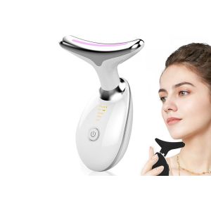 Appareil De Massage Ems Pour Le Visage Et Le Cou, Pour Un Effet Liftant Et Anti-Rides - Blanc - Neuf