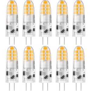 Ampoule Led G4, Blanc Chaud 3000k, 2w Équivalent Halogène 20w, 200lm, 12v, Non Dimmable, Petite Ampoule À Économie D'énergie Pour Hottes/Lustres, Lot De 10[Amp740890] - Neuf