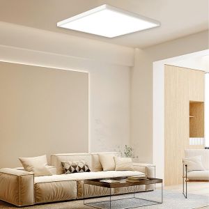 KAL-Plafonnier Led Carré, 18W 1800Lm Lampe De Plafond, 4000K Luminaire Plafonnier Salle De Bain Ip44 Etanche Pour Bureau, Cuisine, Chambr À Coucher, Couloir, Balcon, Garage,22Cm - Neuf